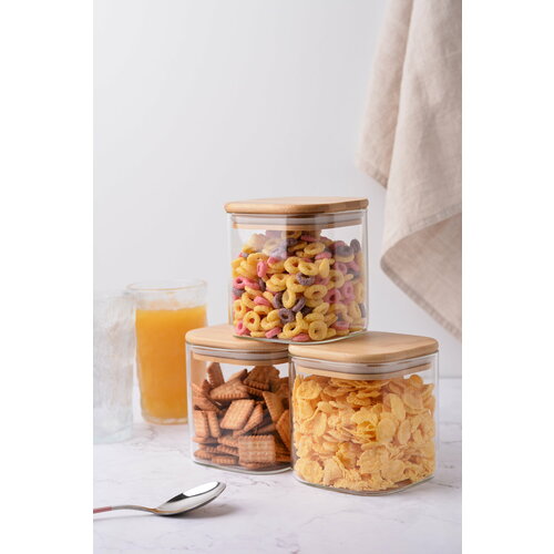 Банки стеклянные для сыпучих продуктов 3шт 800 МЛ SOLIX