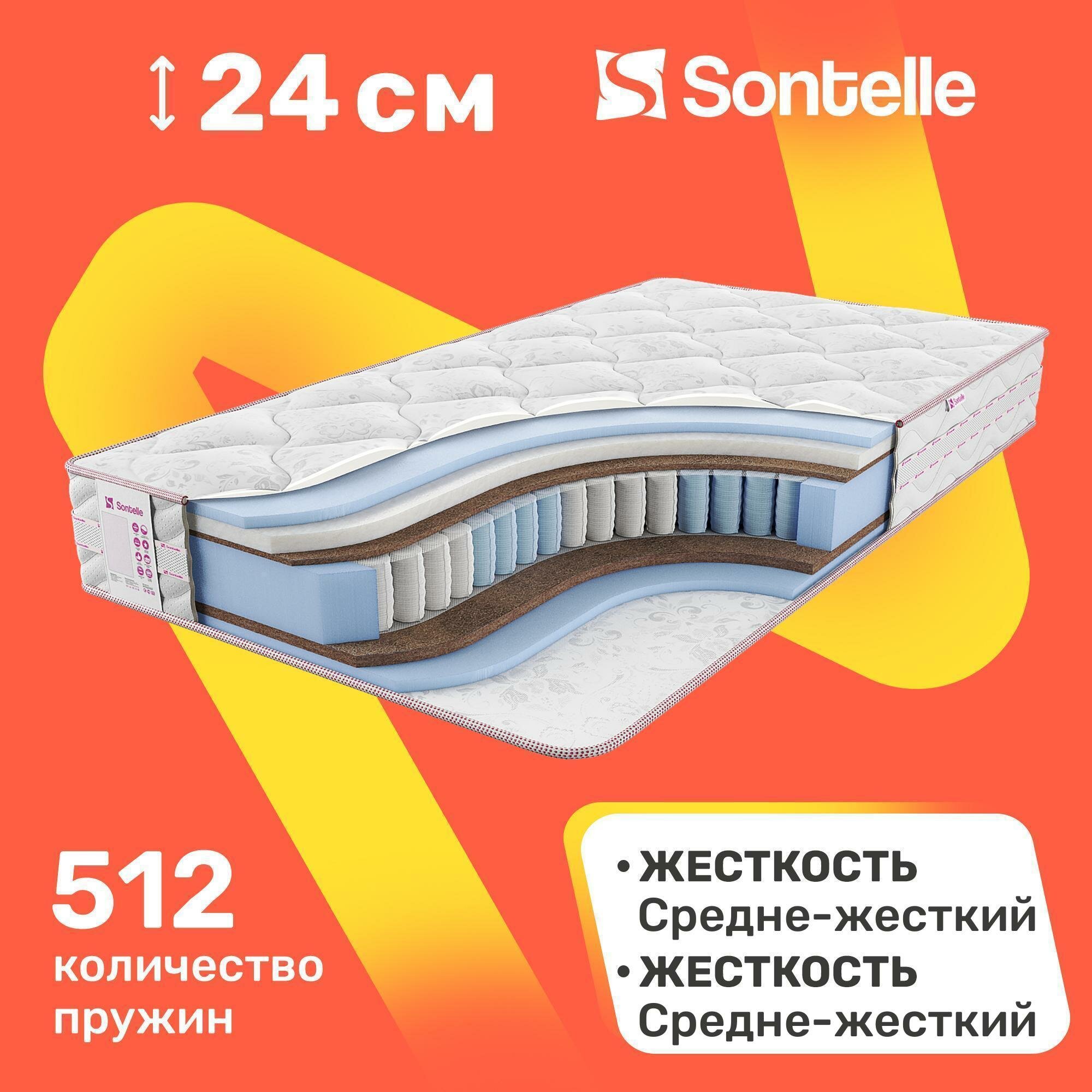 Матрас с независимыми пружинами Sontelle Vivre Castom story 80x200