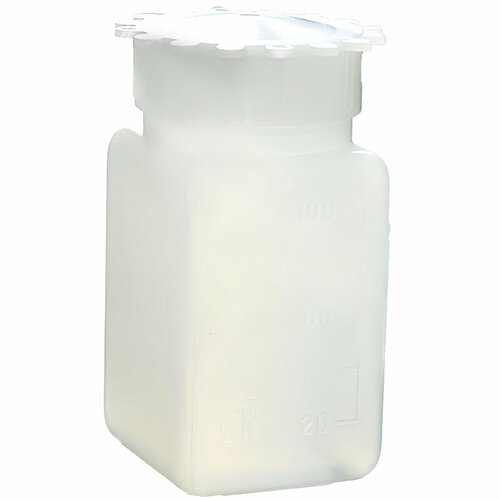 Емкость лабораторная (бутылка квадратная) 100 мл, с дел, 11001514, 10шт/уп