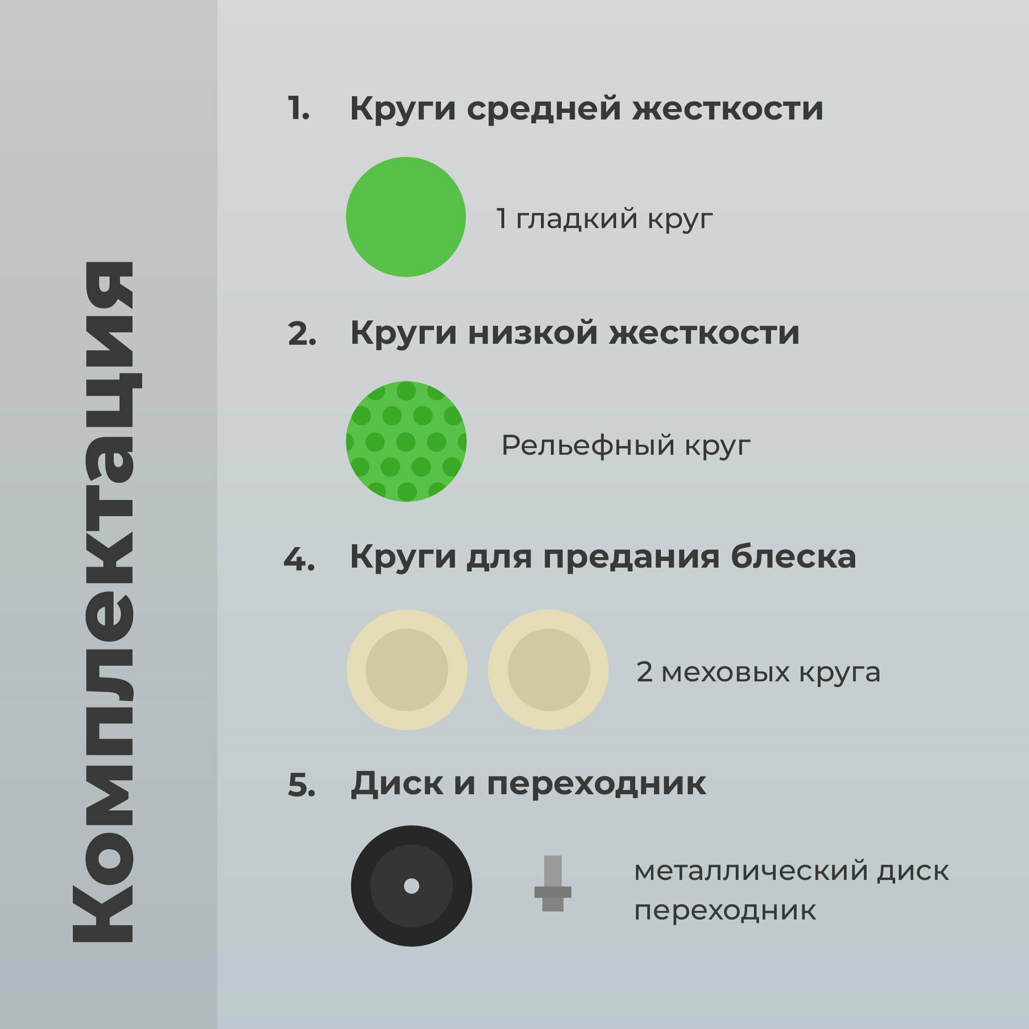 Изображение Круги полировальные Flex Drive, Насадки на липучке для полировки фар, 100 мм, набор 6 шт