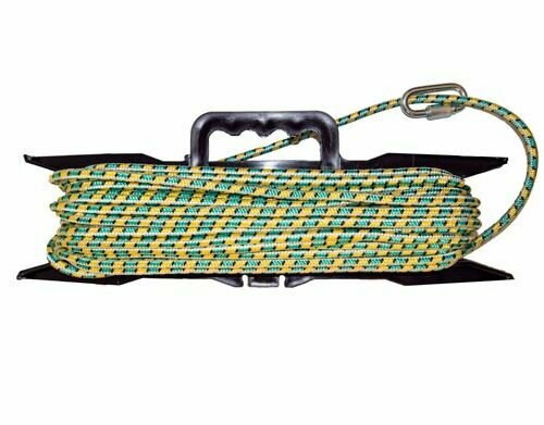 Якорная намотка 6мм, 50м для лодки пвх (с сердечником и карабином на мотовиле), веревка для якоря