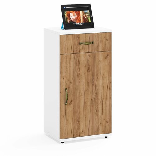 Тумба Мебельный двор Лидер-8 315 белый шагренькрафт золото 40х30х75 см 4451₽