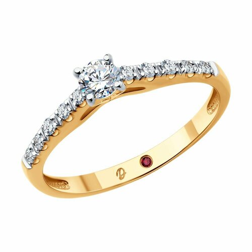 Кольцо Diamant, красное золото, 585 проба, размер 17