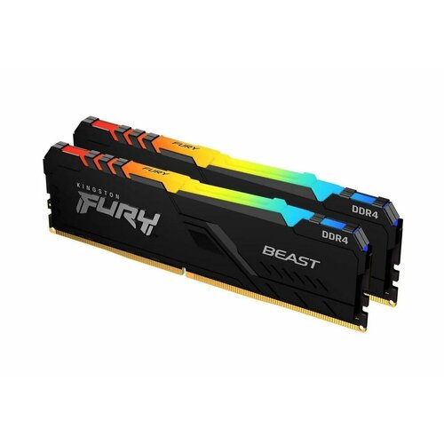Оперативная память Kingston 16GB DDR4 3200MHz DIMM FURY Beast Black RGB XMP KF432C16BB2AK216 kit 2x8Gb CL16 135V 288-pin Non-ECC 7359₽