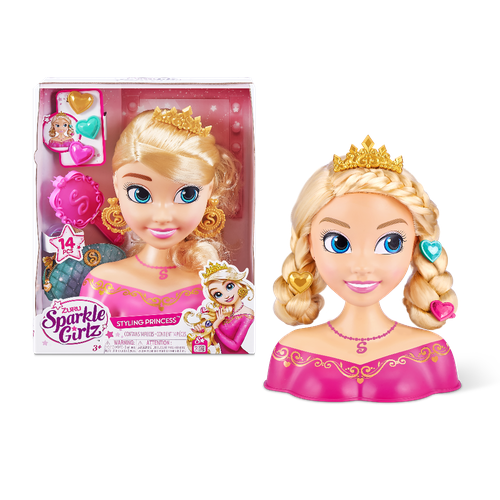 ZURU SPARKLE GIRLZ Манекен для создания причесок розовый 24 см зуру 2750₽