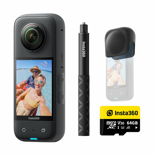 Экшн-камера Insta360 X3 Get-Set Bundle с картой памяти 64 ГБ 38990₽