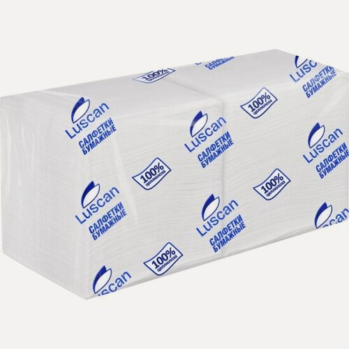 Изображение товара Салфетки бумажные Luscan PROFI PACK 1-сл 24х24 белые 400 шт/уп
