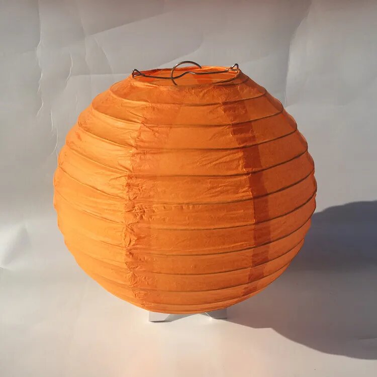 Китайские бумажные фонарики 6", 8", 10", 12", 14", 16" оранжевые Оранжевый, 4"