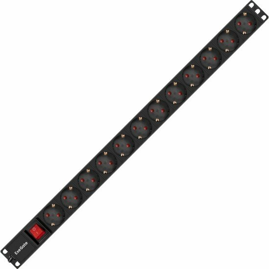 Блок розеток Exegate ServerPro PDU-V120 Al-12S-EU2.5-SW (EX296172RUS) — фото 1