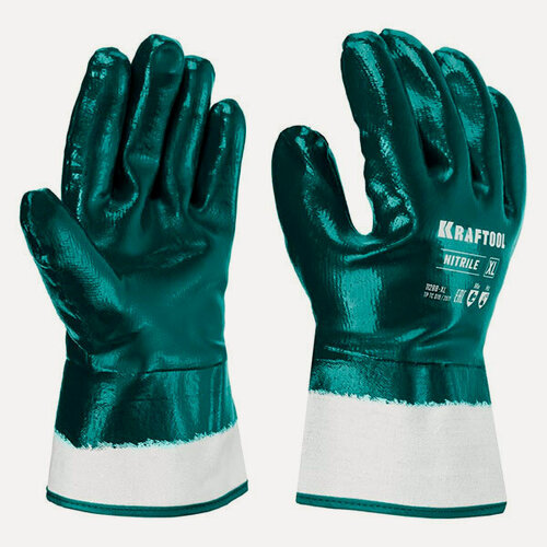 Изображение товара Особопрочные перчатки с полным нитриловым покрытием Kraftool, XL 11288-XL