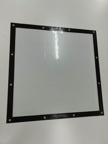 Изображение товара Мягкое окно 170 см (в) х230см (ш)с люверсами крепление саморез- для беседки, веранды, террасы (коричневая окантовка)