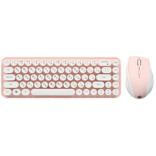 Клавиатура+мышь беспроводная DEXP Pink Lollipop розовый