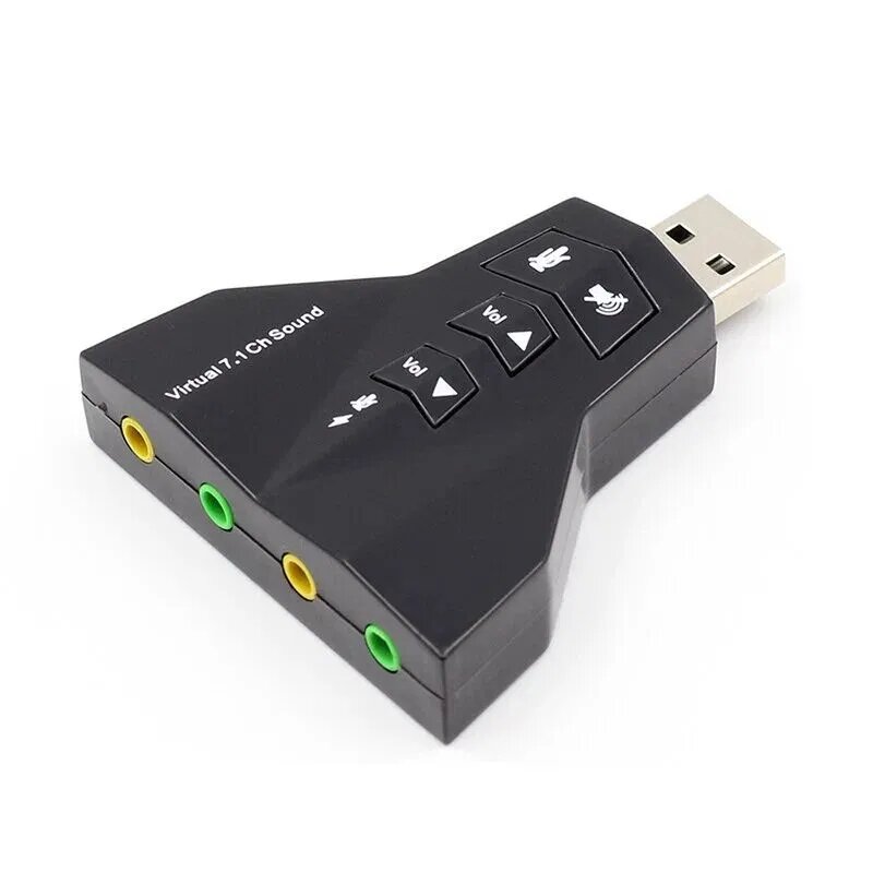 Внешняя звуковая карта USB 7.1 / адаптер для наушников с разъемом для микрофона 3,5 мм / аудио адаптер