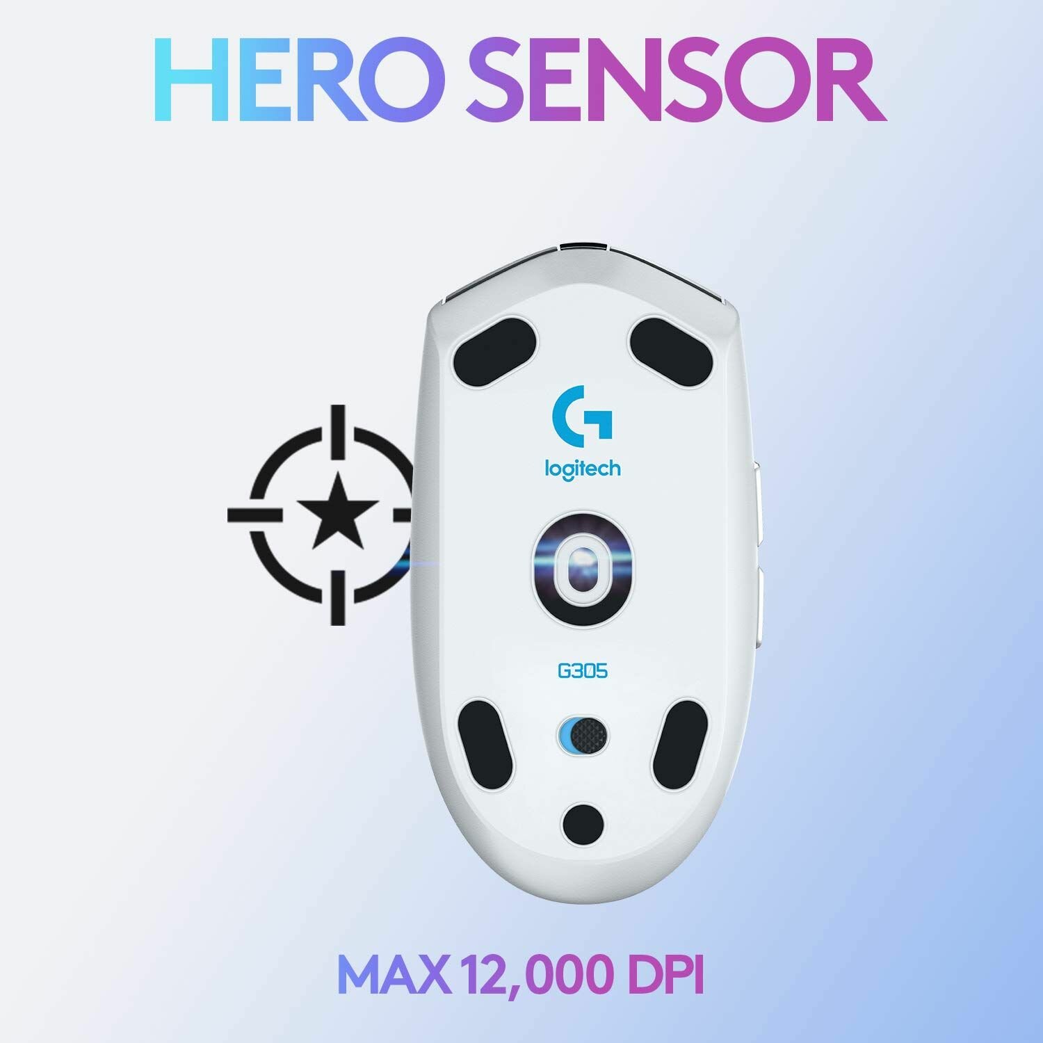 Игровая мышь G305 Lightspeed, беспроводная, оптическая, сенсор HERO, для правой руки