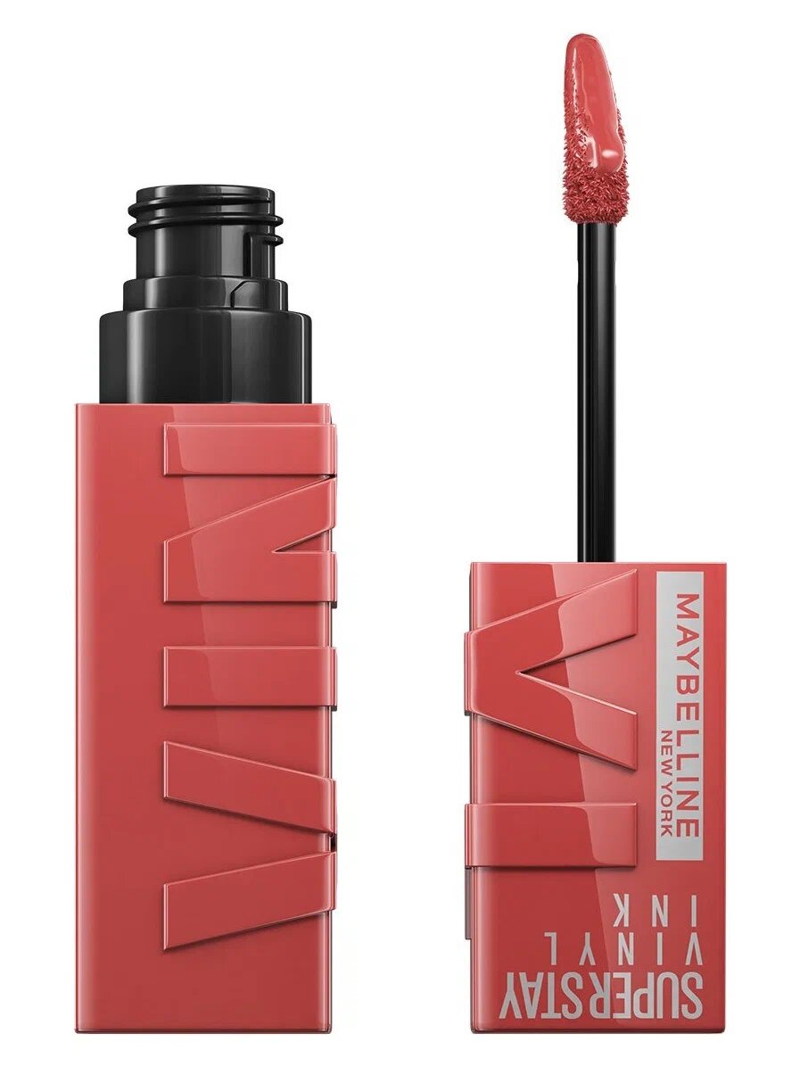 Maybelline New York Помада для губ Super Stay Vinyl Ink, 15 Peachy, жидкая стойкая сияющая, 4.2 мл