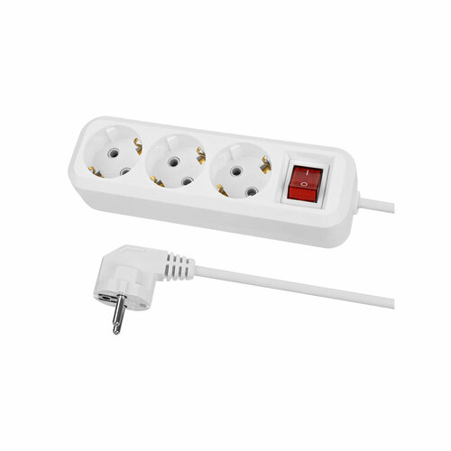 Удлинитель сетевой 3 гнезда 7 метров сз выкл 16 А 3680 Вт белый Народный TDM Electric 1659₽