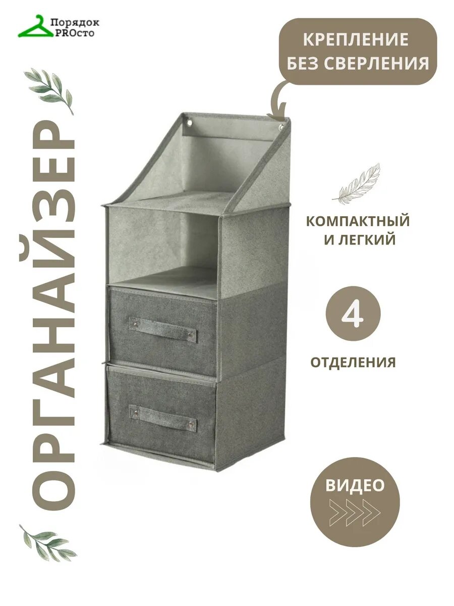 Органайзер подвесной на стену с ящиками