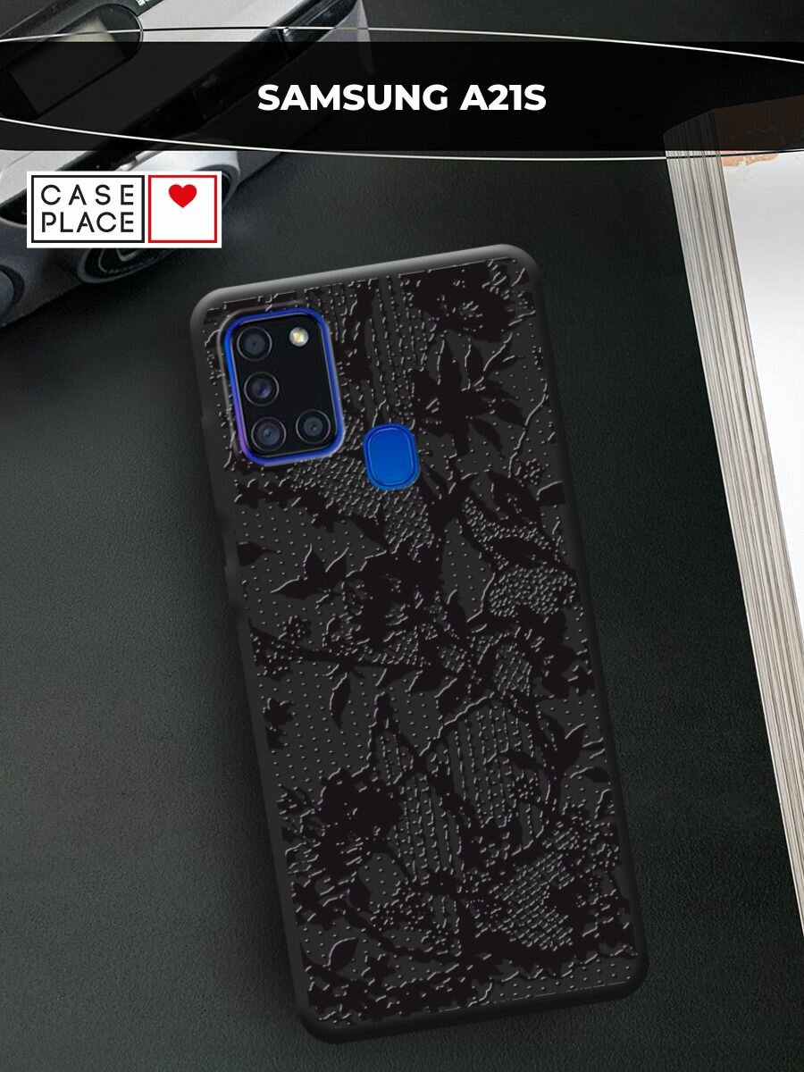 Чехол на Samsung Galaxy A21s / Самсунг А21s с принтом "Черная сетка 3"