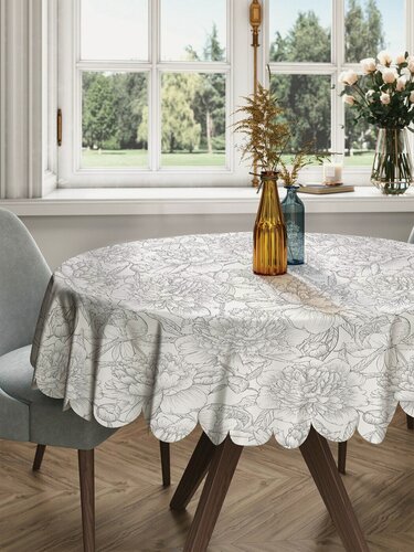 Изображение товара Скатерть на круглый стол с рисунком "Снежный мир", JoyArty, 150х150 , JoyArty