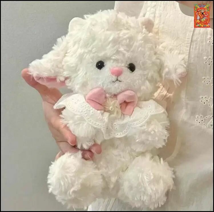 Декоративная фигурка маленький ягненок из ABS пластика, настольный и напольный вариант, размер 20x16x10 см, белый цвет