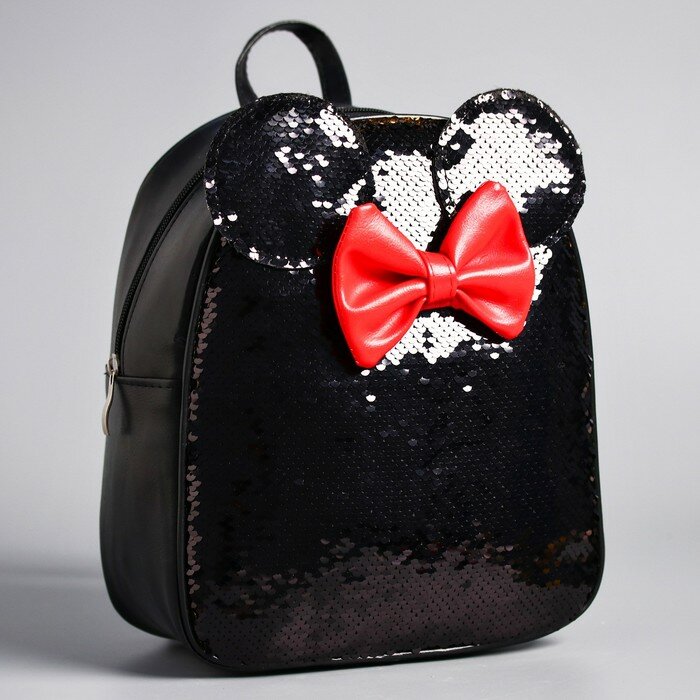 Disney Рюкзак детский с пайетками, 27 см х 23 см х 10 см, "Мышка с бантиком", Минни Маус