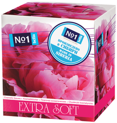 Платочки Bella №1 косметические двухслойные Extra Soft Пиония, 80 шт.