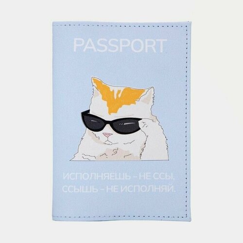 фото Обложка для паспорта , голубой случай