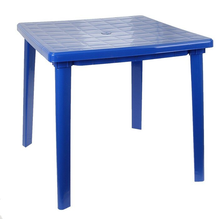 Стол квадратный, размер 80 х 80 х 74 см, цвет синий - фотография № 3