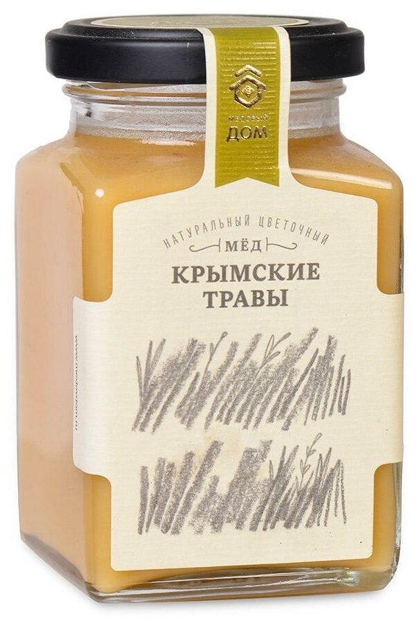 Мёд "медовый ДОМ", натуральный цветочный Крымские травы 320г - фотография № 3