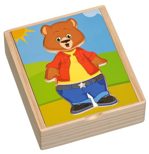 Рамка-вкладыш Мир деревянных игрушек Медвежонок Миша (Д181б), 18 дет.