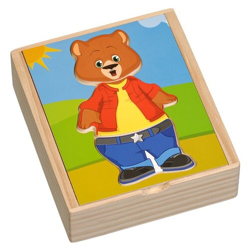 Рамка-вкладыш Мир деревянных игрушек Медвежонок Миша (Д181б), 18 дет.