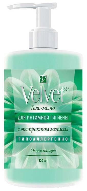 Велвет / Velvet - Гель-мыло для интимной гигиены Экстракт Мелиссы Освежающее 320 мл