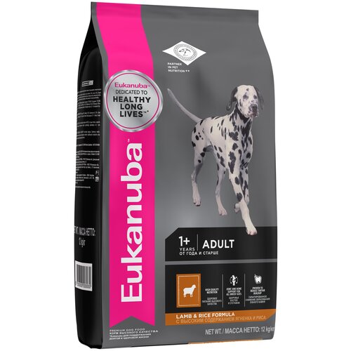 EUKANUBA ADULT ALL BREED LAMB & RICE сухой корм для взрослых собак всех пород с чувствительной пищеварительной системой и кожей, ягнёнок с рисом 1кг