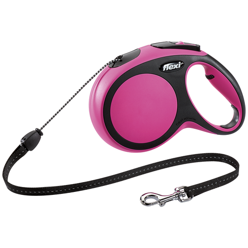 Поводок-рулетка для собак Flexi New Comfort M тросовый 8 м розовый