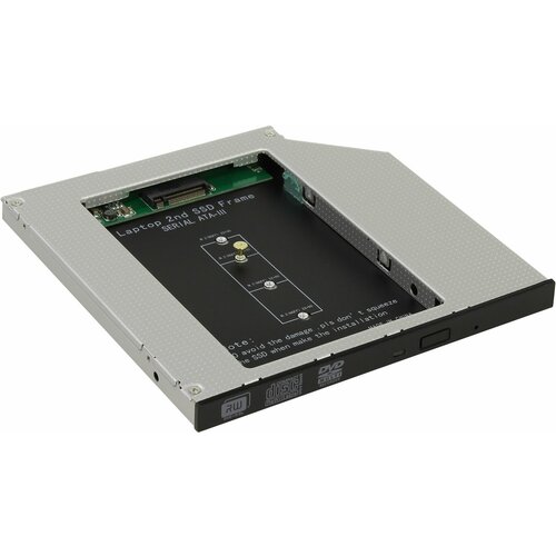 Шасси для SSD M.2 (NGFF) в отсек оптического привода 9.5 мм | ORIENT UHD-2M2C9 m 2 ssd heatsink heat radiator cooling silicon therma pads cooler for m2 nvme sata ngff 2280 pcie solid state hard disk