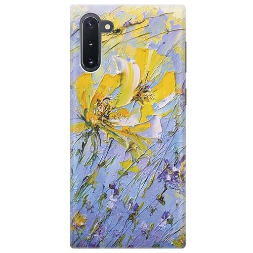 Чехол - накладка ArtColor для Samsung Galaxy Note 10 с принтом Желтое на синем чехол накладка artcolor для samsung galaxy note 20 с принтом желтое на синем