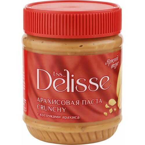 Паста арахисовая DELISSE Crunchy, 340г - 3 шт.