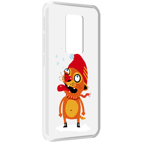 Чехол MyPads Зимний кот для Motorola Defy 2021 задняя-панель-накладка-бампер