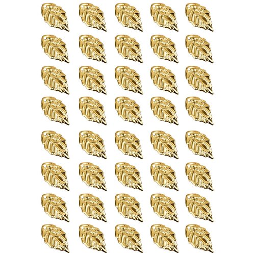 фото Набор подвесок, листик, длина - 18 мм, ширина - 10 мм, толщина - 0, 6 мм, диаметр отверстия - 1 мм, не содержит никель и свинец, 40 шт. kaboshon