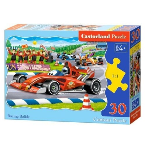 Пазл Castorland Racing Bolide (B-03761), 30 дет., 23х32х13 см, разноцветный castorland farm в 03136 30 дет 13х18х3 7 см разноцветный