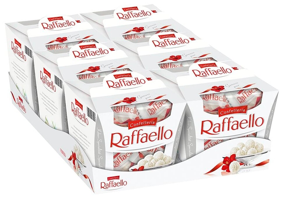 Конфеты Raffaello 150 гр набор 6 упаковок - фотография № 1