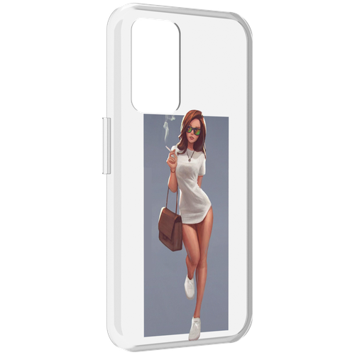 Чехол MyPads девушка-в-белой-футболке женский для Realme GT Neo3T задняя-панель-накладка-бампер