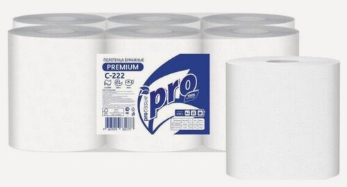Изображение товара Бумажные полотенца для диспенсеров Protissue 2-слойные 6 рулонов по 150 метров (артикул производителя С222)