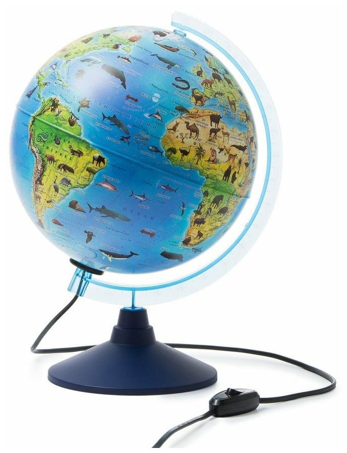 Глобен Глoбус зоогеографический (детский) "Классик Евро", диаметр 250 мм, с подсветкой