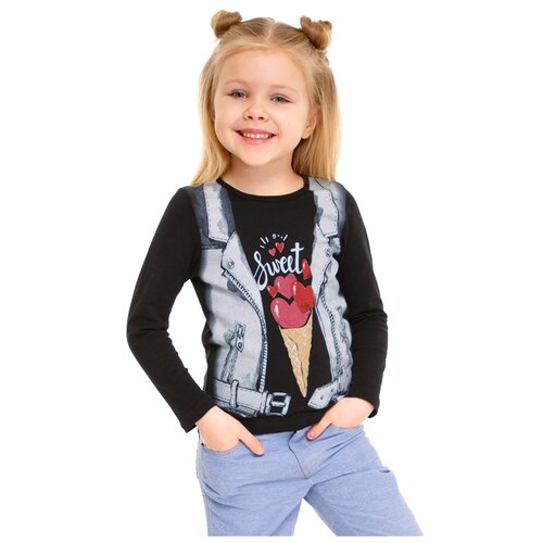 фото Джемпер ддлд349001/"романтика детства"/черный//жилет с сердцами////56-110 апрель