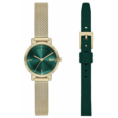 Наручные часы DKNY, зеленый, золотой