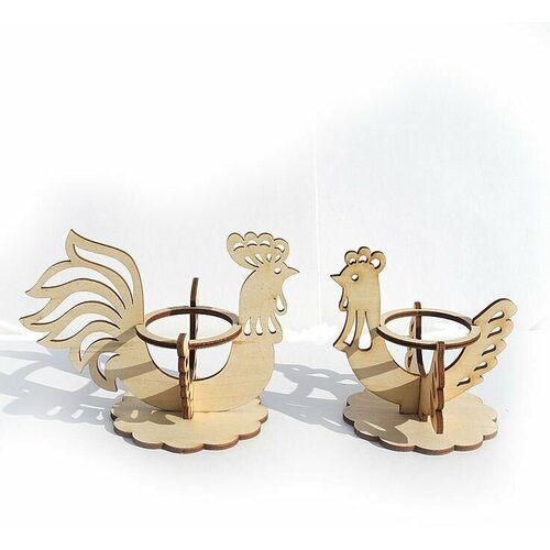 Набор пасхальный / подставка для яиц 2шт / Курочка и Петушок
