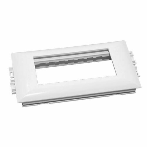 Суппорт с рамкой на 2 поста крышка 75мм, 45х45, в профиль для кабельных каналов 100х50, 105х50, белый