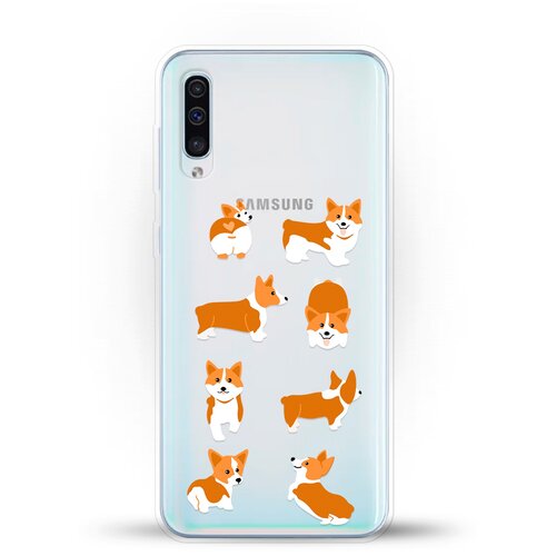 фото Силиконовый чехол 8 корги на samsung galaxy a50 andy & paul
