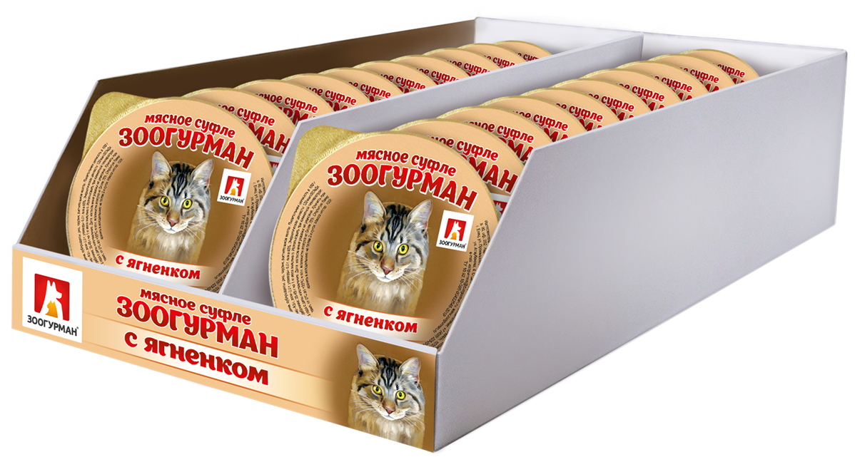 Зоогурман консервированный корм для кошек Мясное Суфле с Ягненком 100г 20шт - фотография № 2
